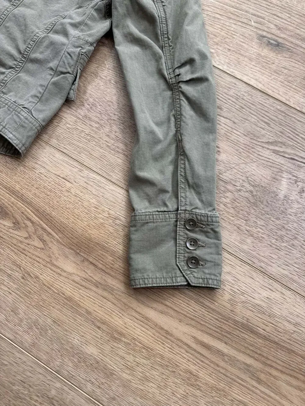 Eddie Bauer Ripstop Utility Jacket XS Olive Green Military Cargo Cotton Jacket